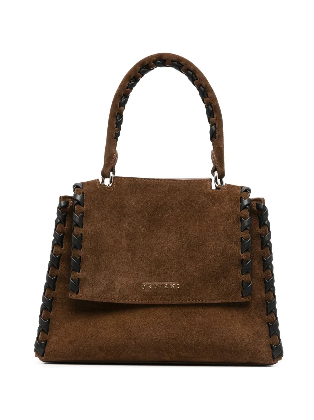 Braided-Trim Suede Shoulder Bag by Orciani