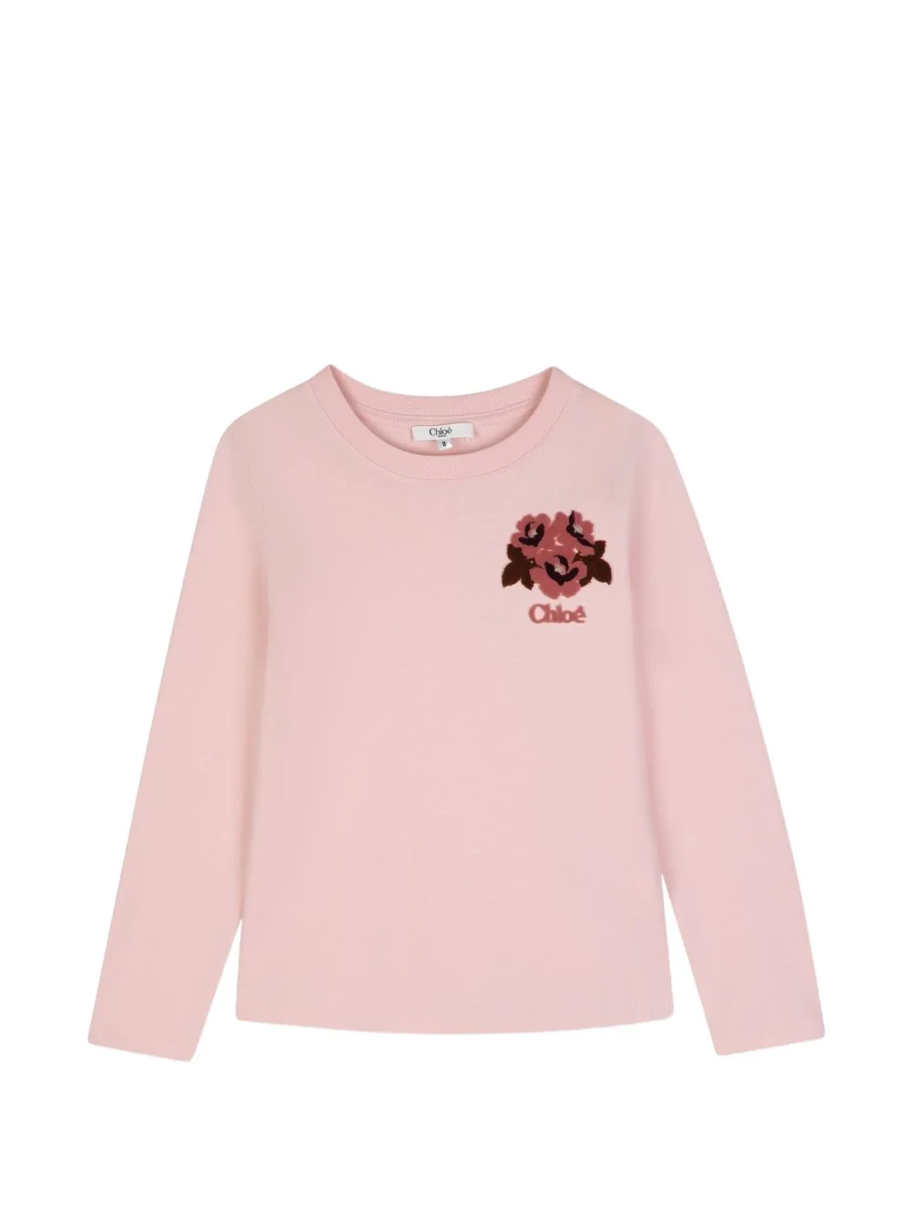 Floral-Patch Long-Sleeve T-Shirt by Chloé Kids