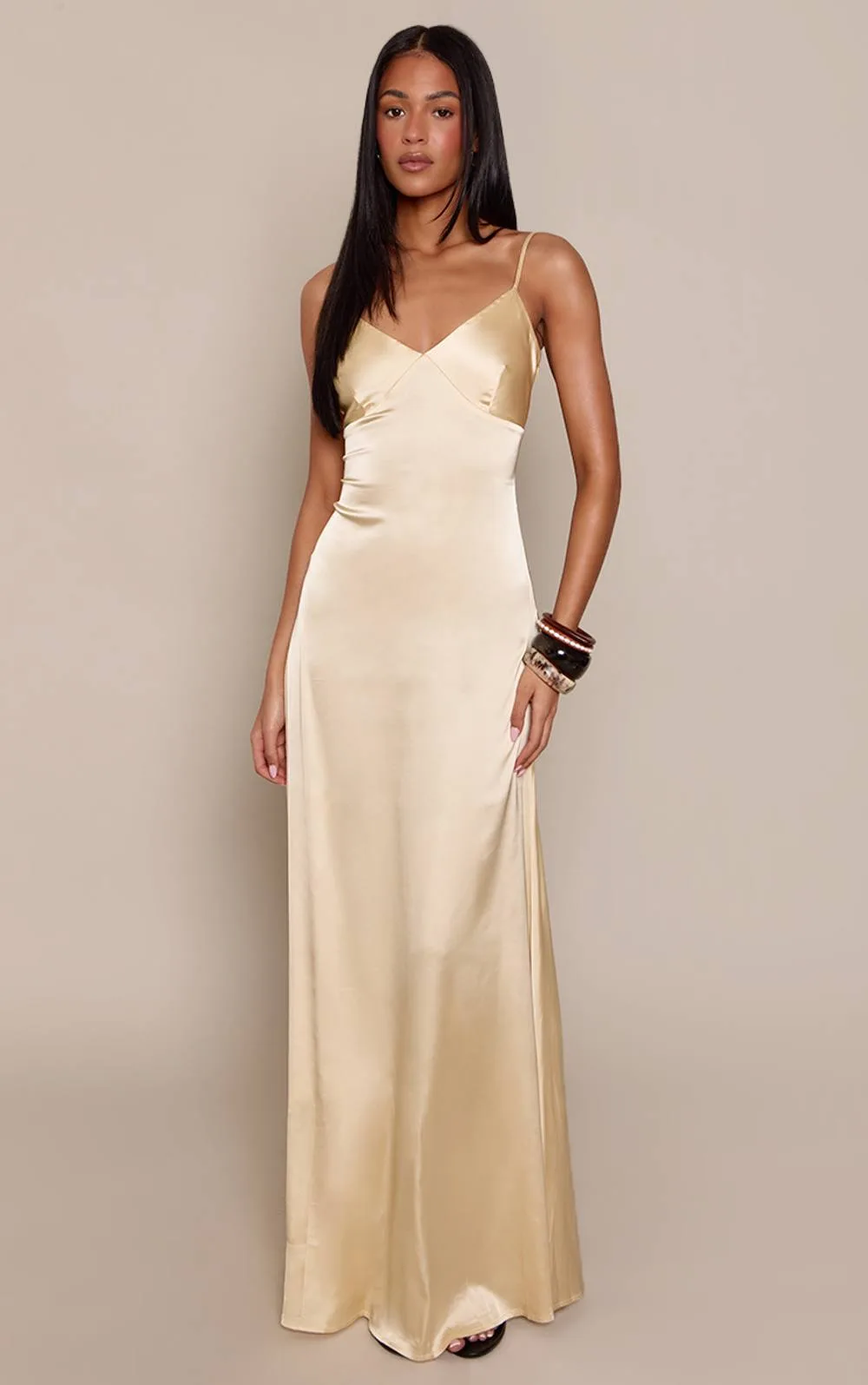 Satin Maxi Dress by PrettyLittleThing