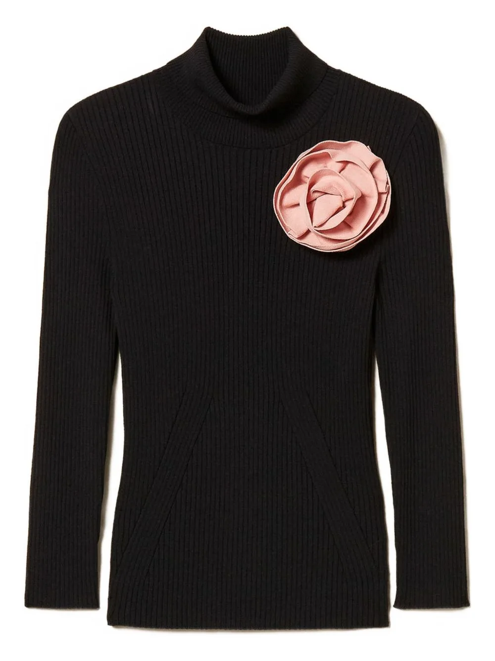 Turtle Neck Jumper with Brooch by TWINSET