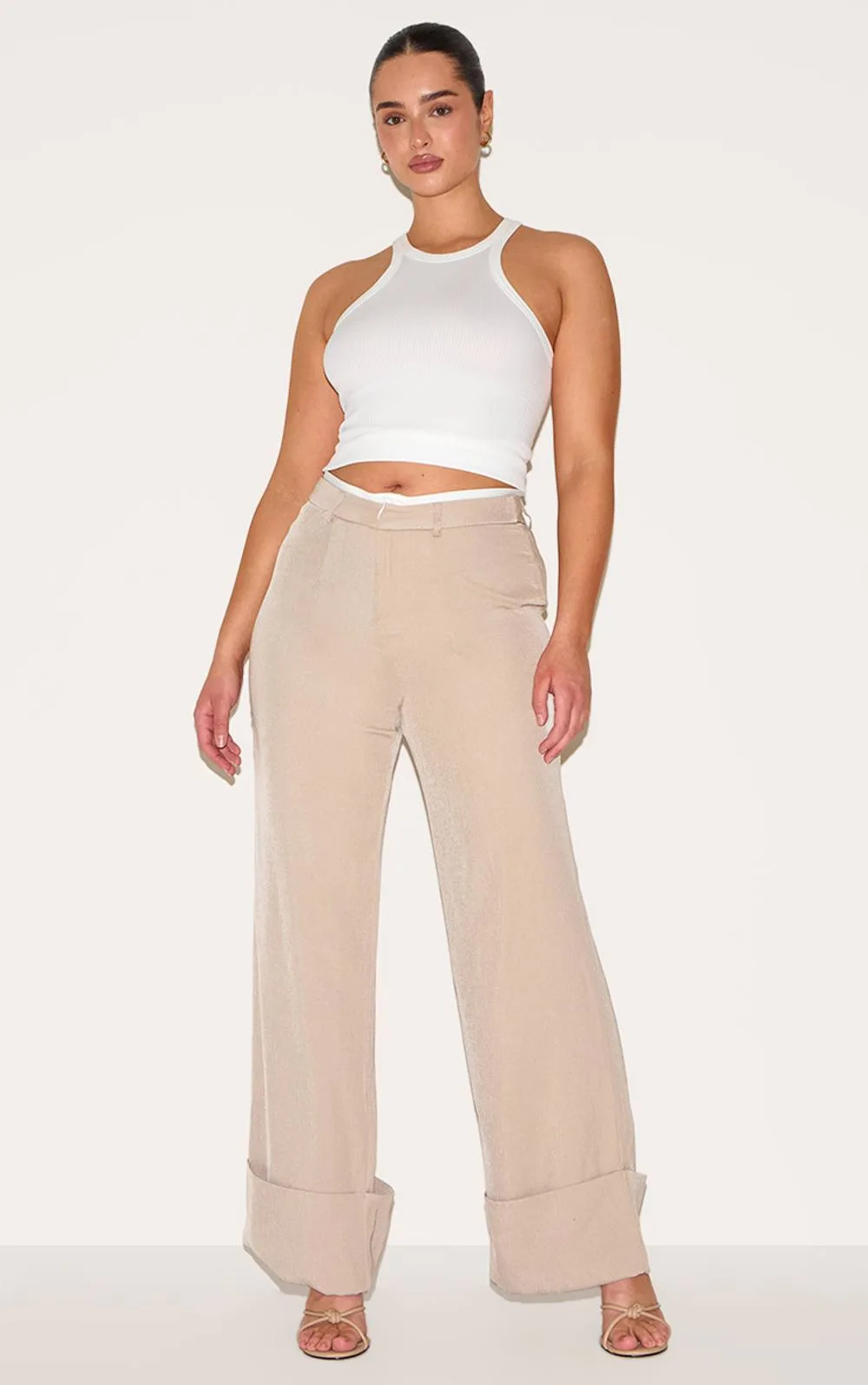 Tailored Double Waistband Turn Up Trousers Co-Ord by PrettyLittleThing