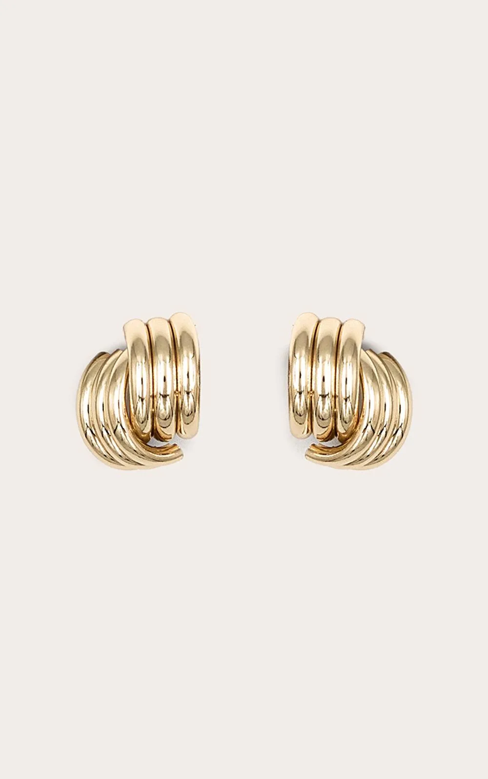 Ribbed Curved Statement Stud Earrings