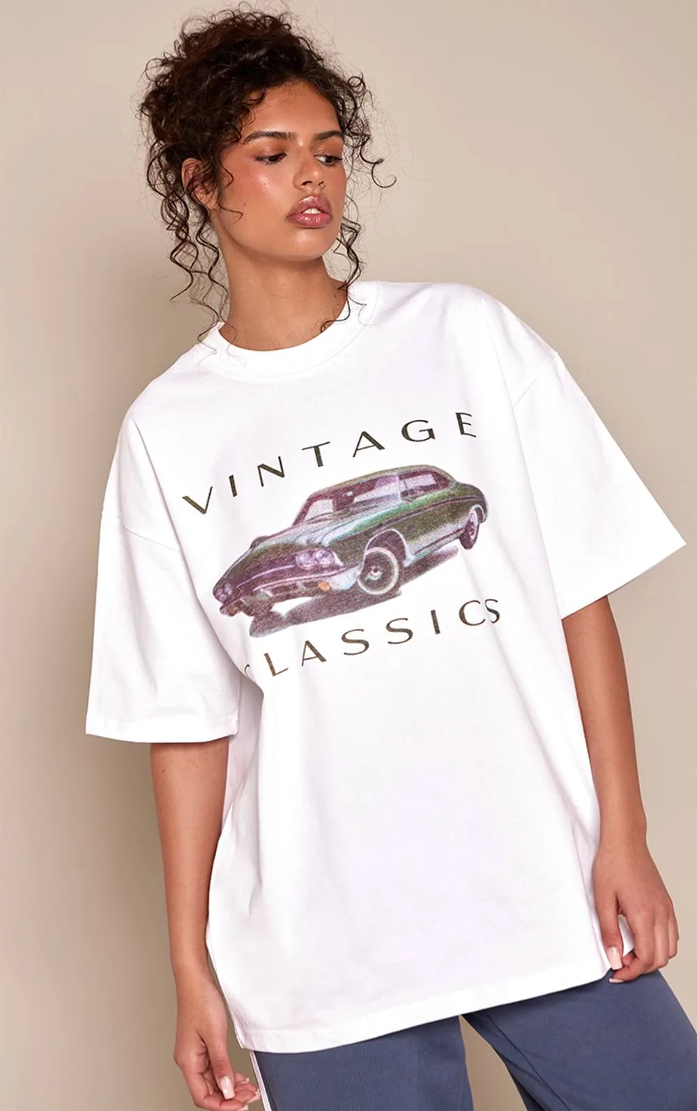 Car Heavy Cotton Oversized Graphic T-Shirt by PrettyLittleThing
