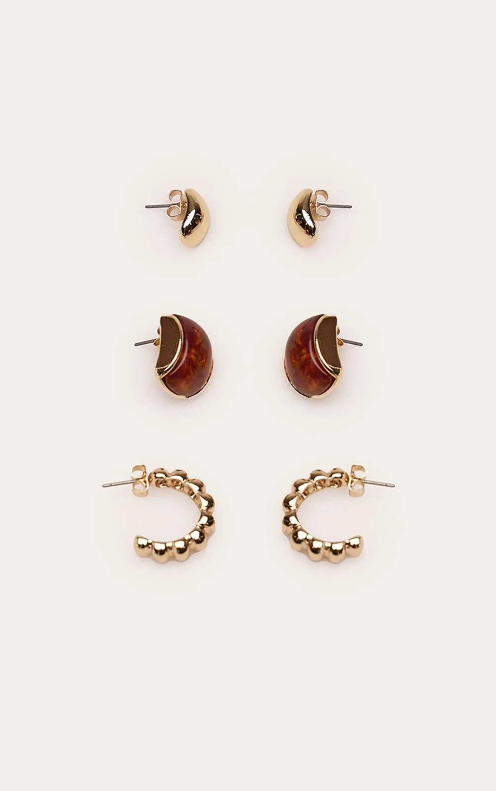 Smokey Chocolate Gold Mini Hoop Pack by PrettyLittleThing