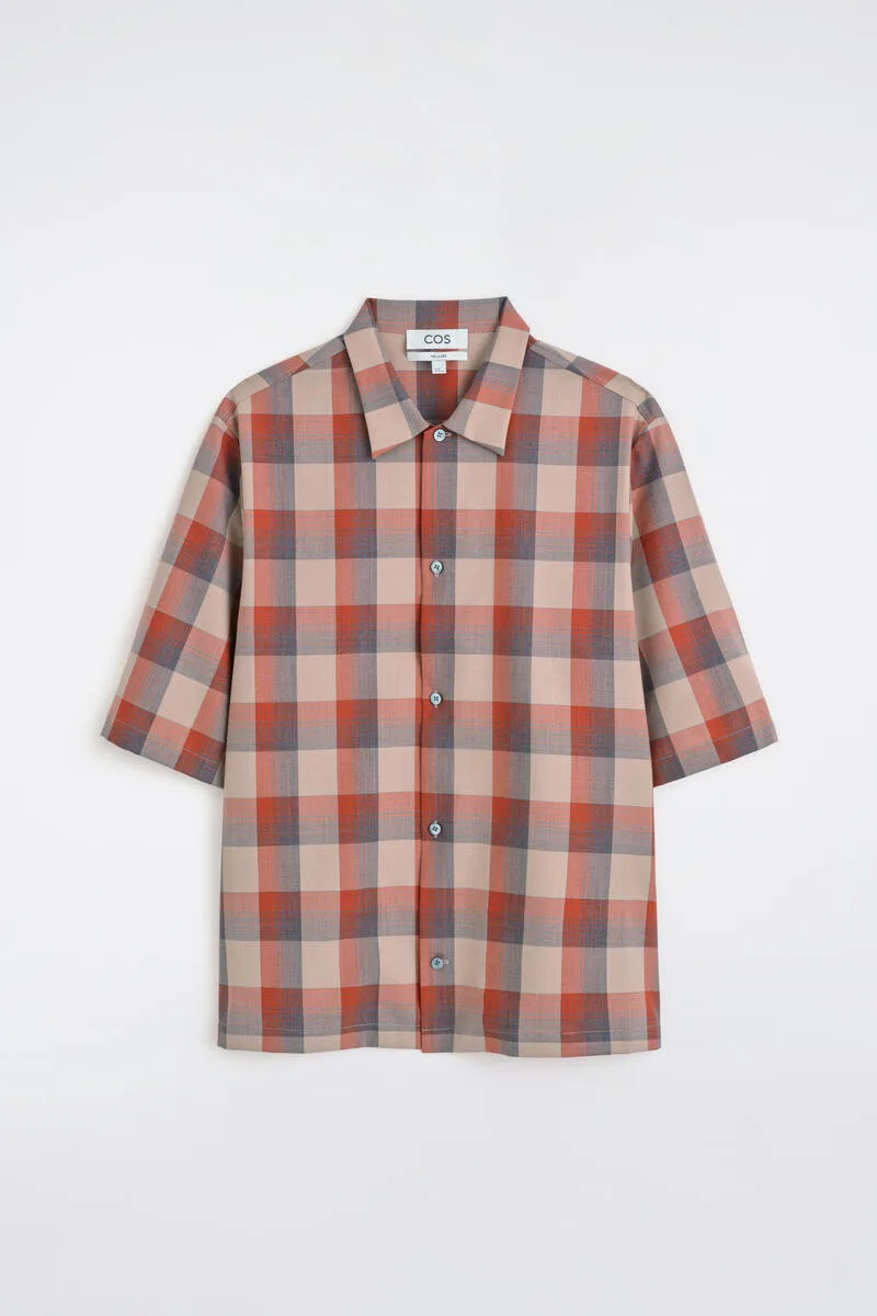 Checked Wool-Blend Shirt