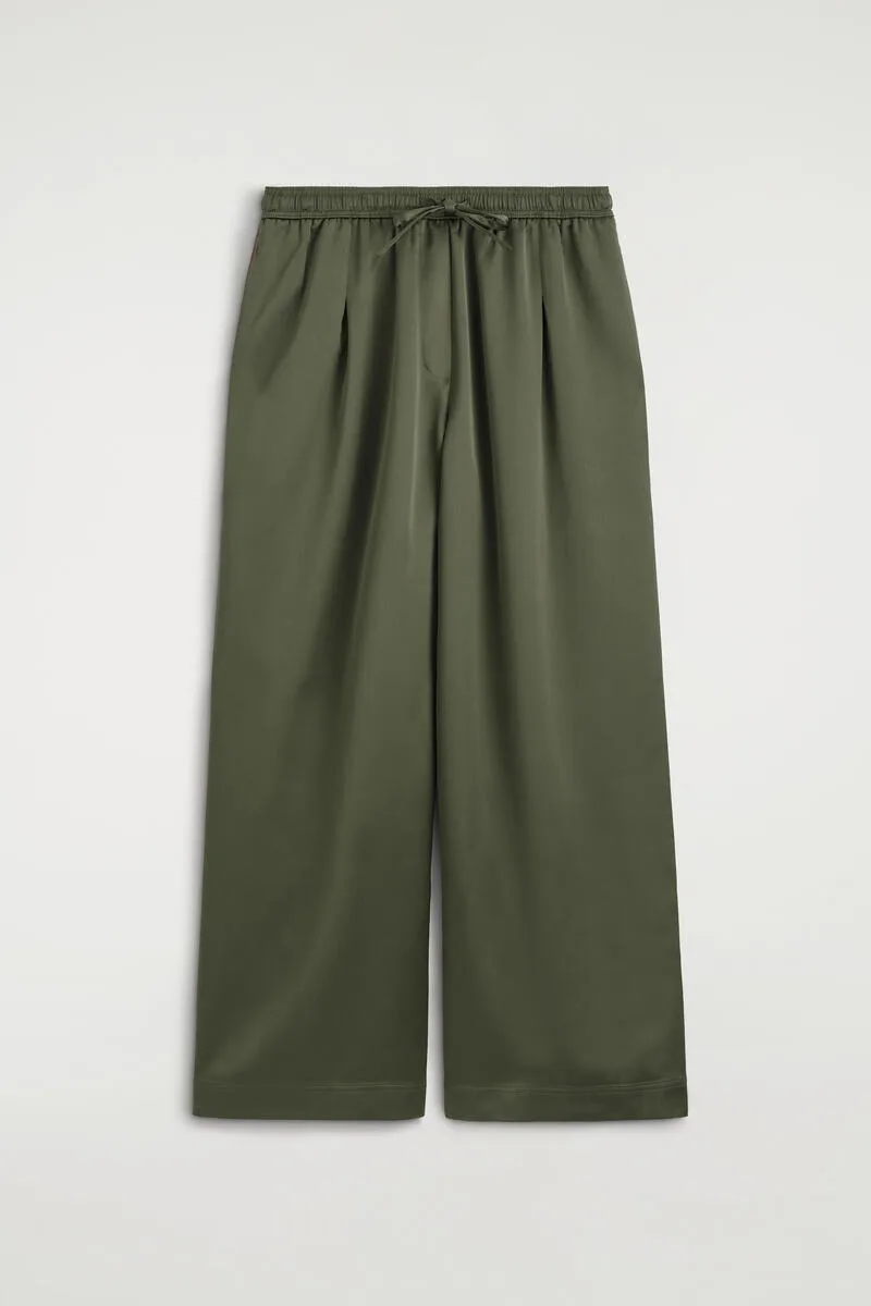Pleated Satin Drawstring Pants by COS