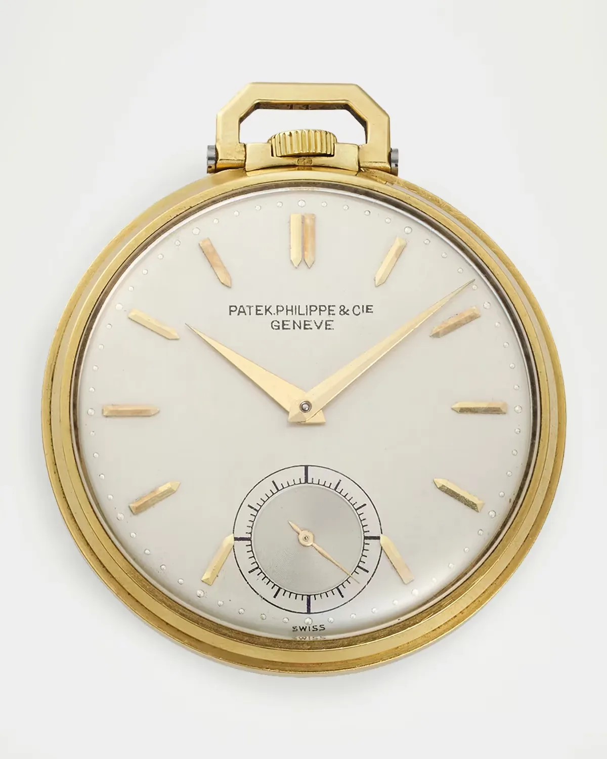 18K Yellow Gold Open-Face Dress Pocket Watch, 44mm by Vintage Watches