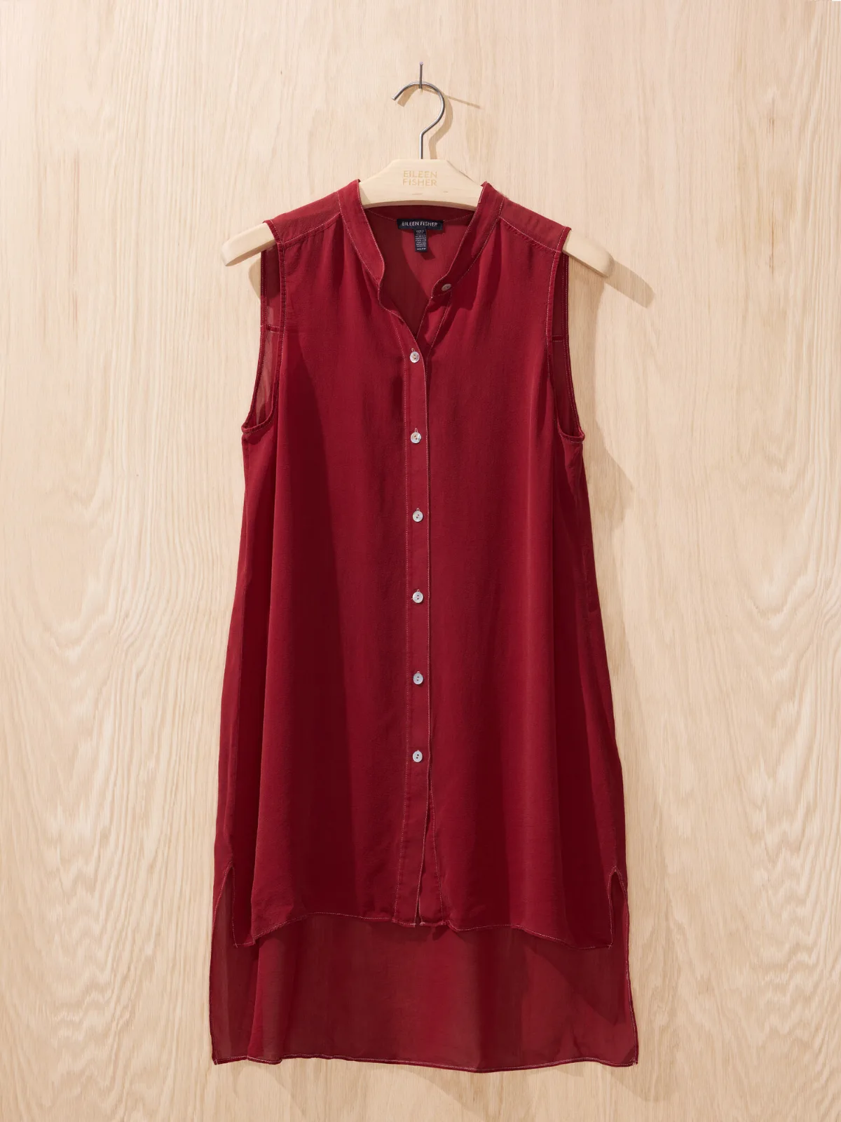 Renew Overdye Silk Sleeveless Shirt by EILEEN FISHER