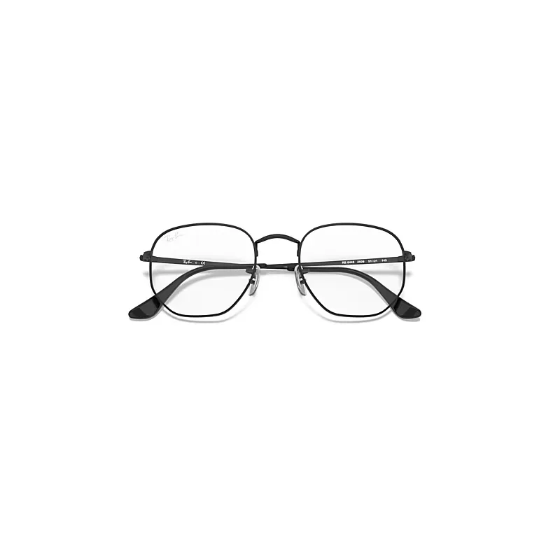 Hexagonal Optics Eyeglasses Black Frame Clear Lenses by Ray-Ban