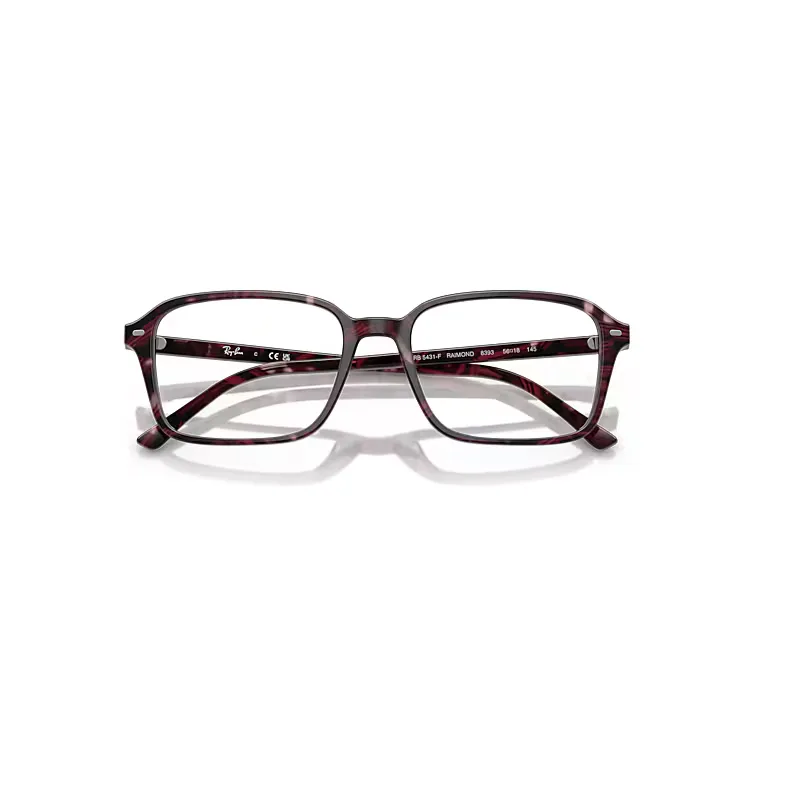 Raimond Optics Eyeglasses Transparent Fantasy Violet & Red Frame Clear Lenses Polarized by Ray-Ban