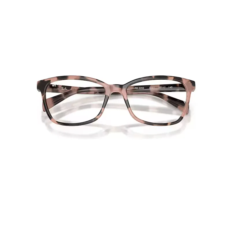 Rb5362 Optics Eyeglasses Opal Pink Havana Frame Clear Lenses Polarized by Ray-Ban