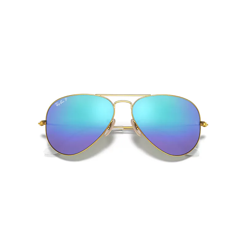 Aviator Flash Lenses Sunglasses Blue Lenses Polarized by Ray-Ban