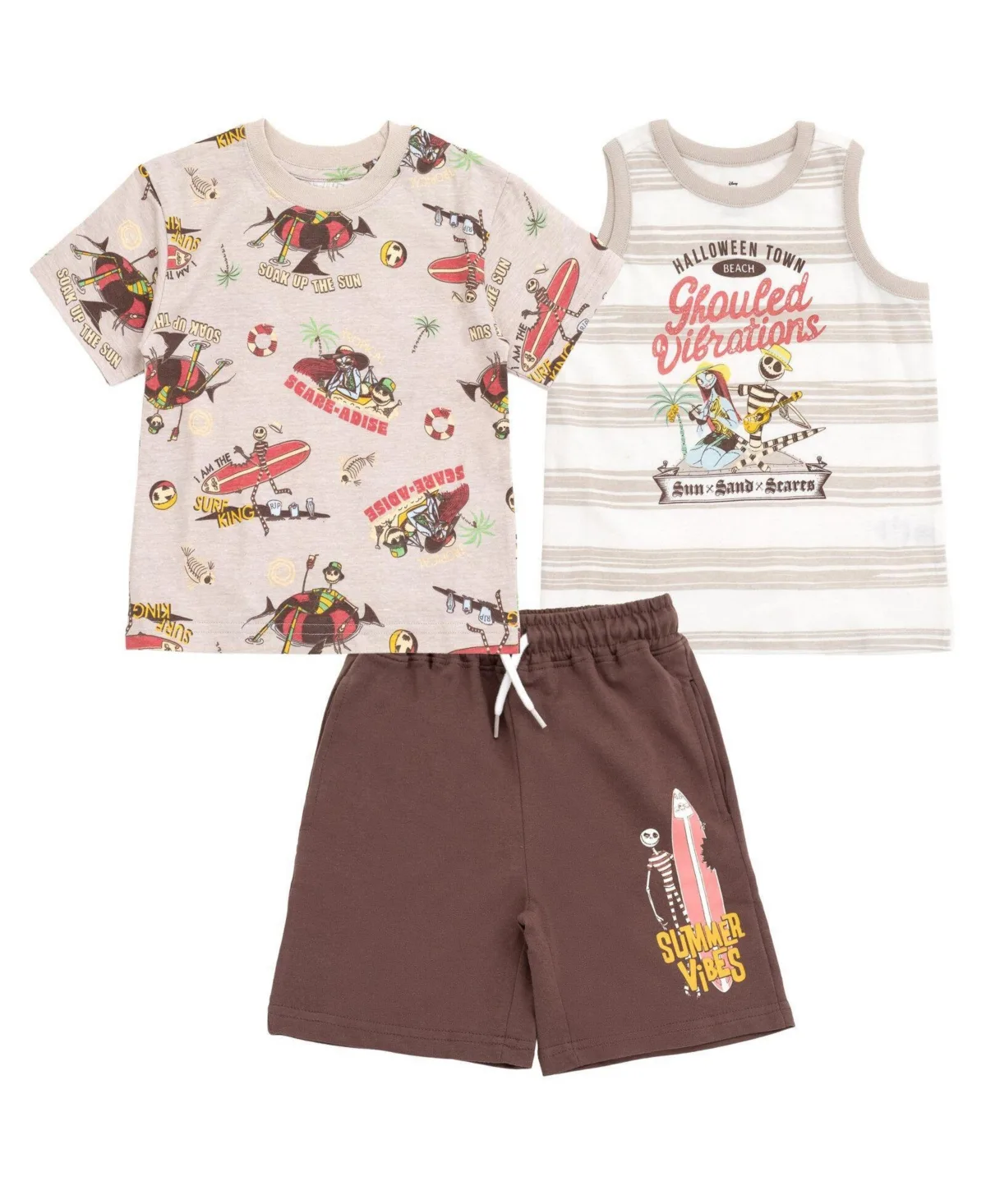 Disney Lion King Toy Story Mickey Mouse Cars T-Shirt Tank Top and French Terry Shorts 3 Piece Outfit Set by Toy Story