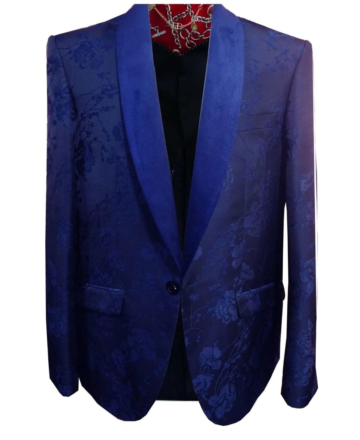 Slim Fit Floral Shawl Collar Blazer by Elie Balleh