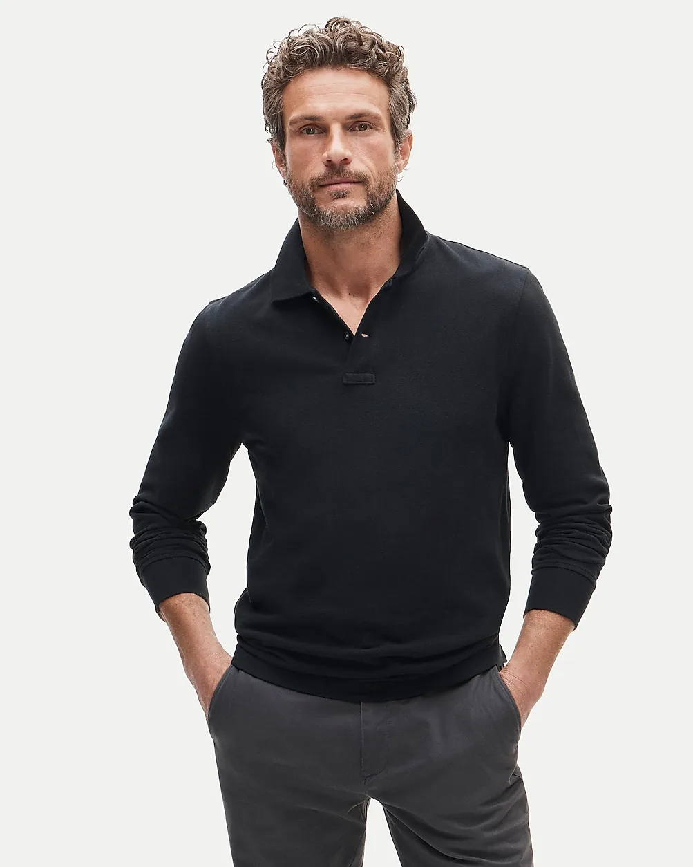 Long-Sleeve Classic Piqué Polo Shirt by J.Crew
