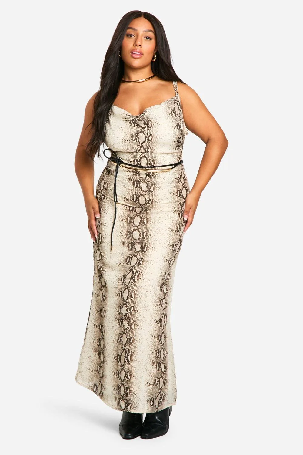 Chiffon Cowl Maxi Dress by boohoo