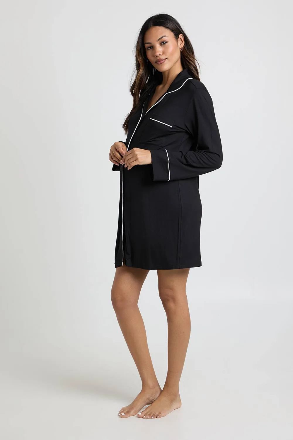 Maternity Super Soft Modal Contrast Nightie by boohoo