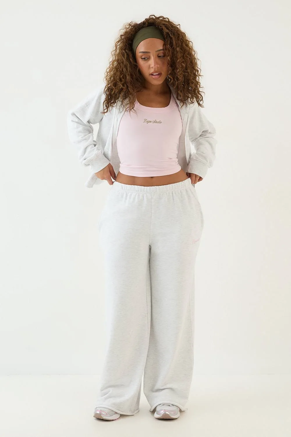Lightweight Mid Rise Wide Leg Jogger Pants by DSGN Studio