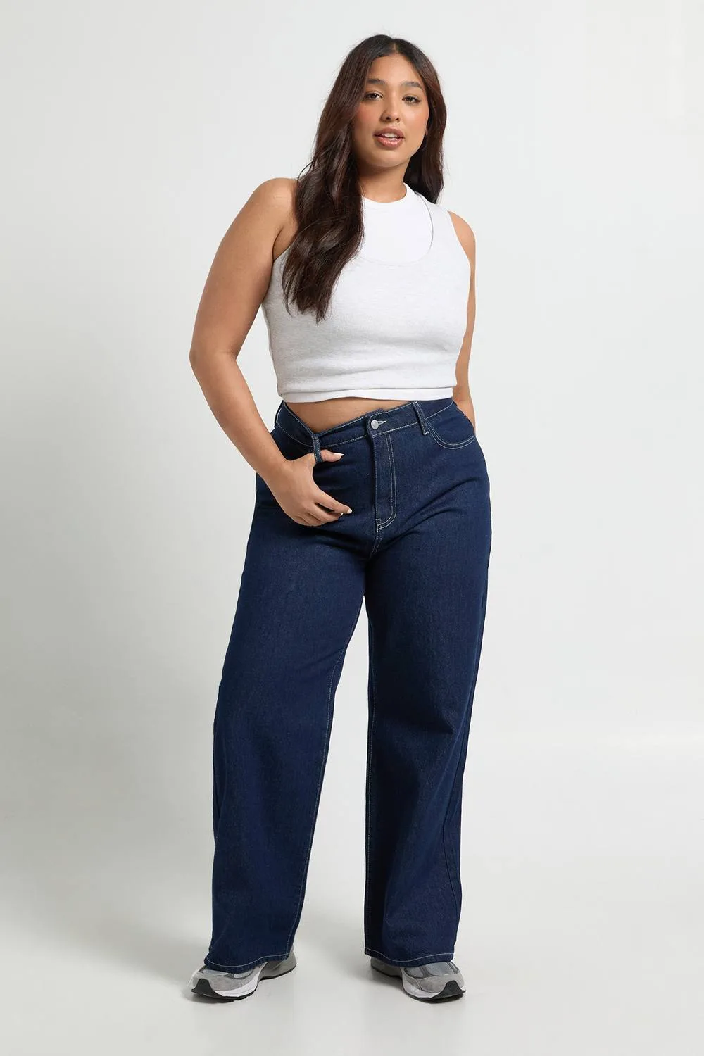 High Waist Straight Leg Jean