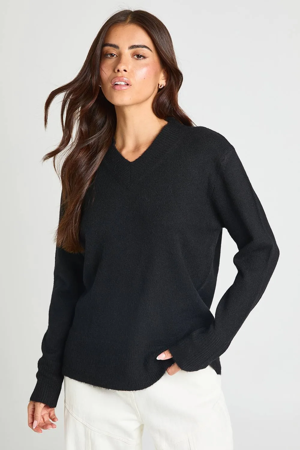 Soft Knit V Neck Jumper