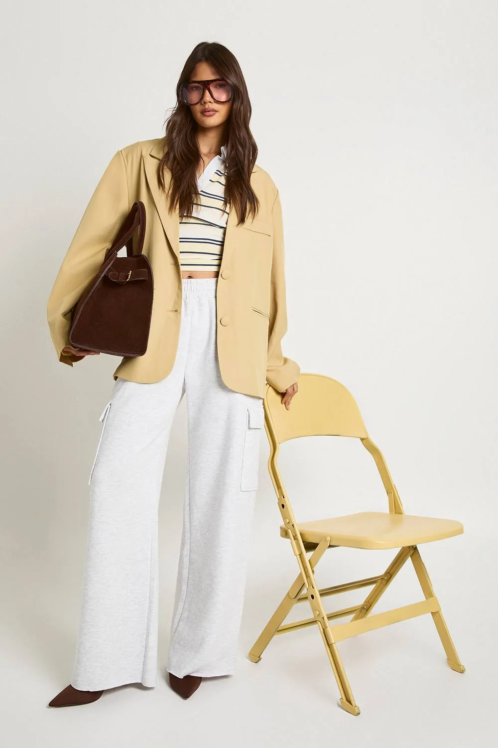 Wide Leg Cargo Jogger Pants by boohoo