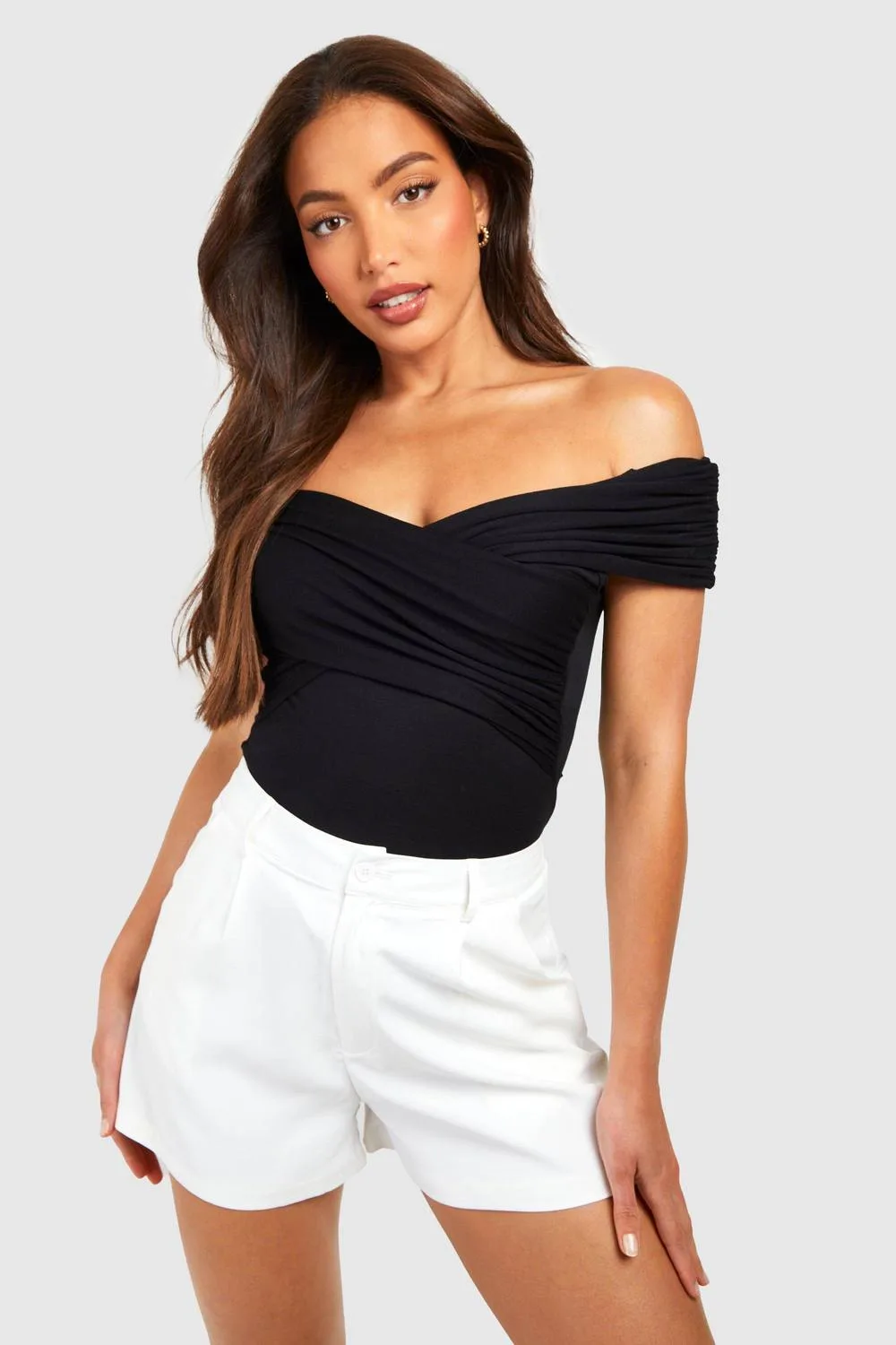 Bardot Ruched Detail Bodysuit by boohoo