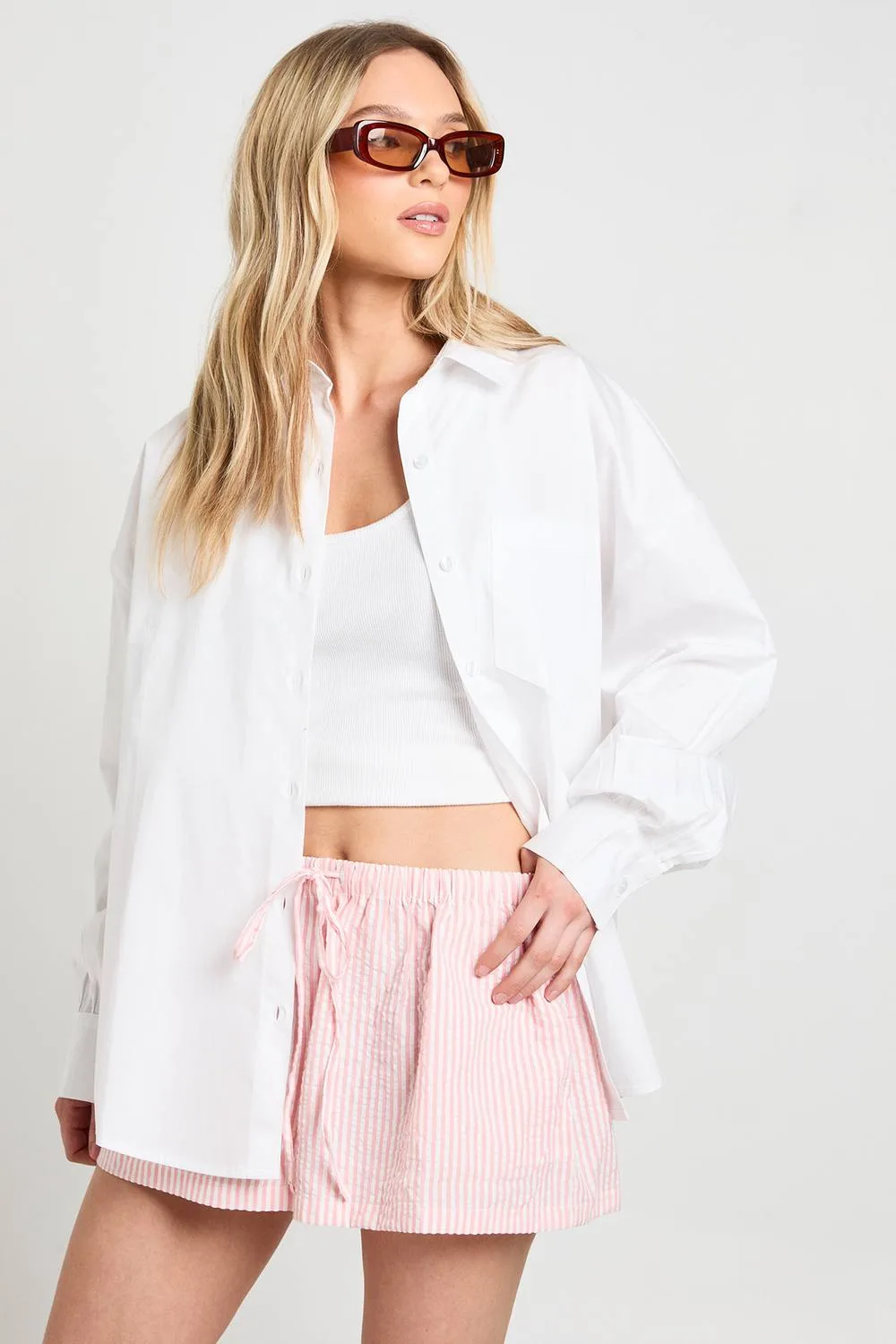 Oversized Cotton Poplin Shirt by boohoo