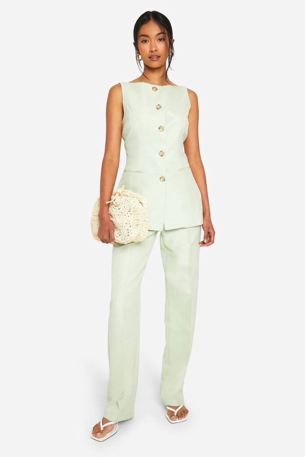 Straight Leg Tailored Trousers - Woven by boohoo