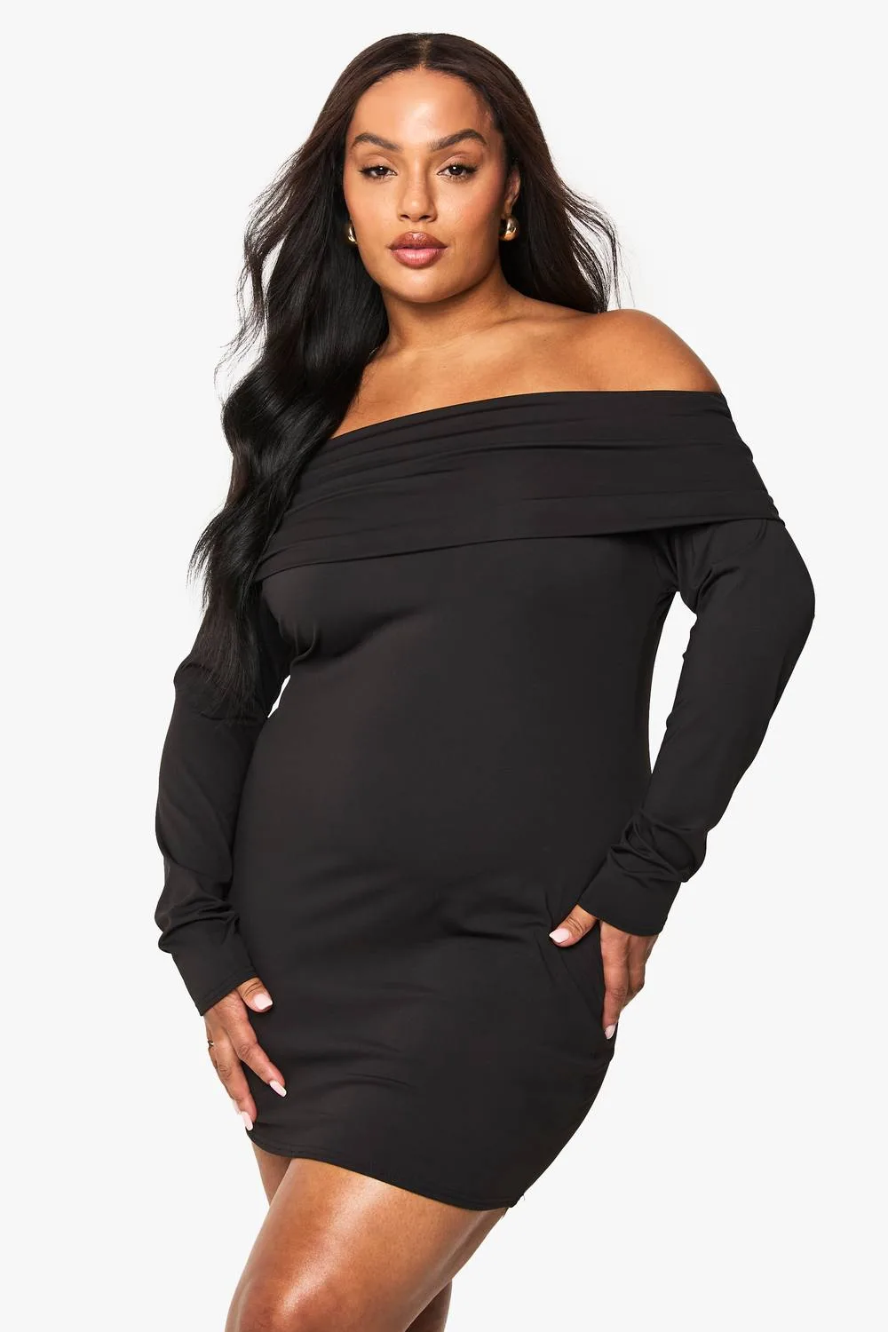 Sculpt Bardot Mini Dress - Denim