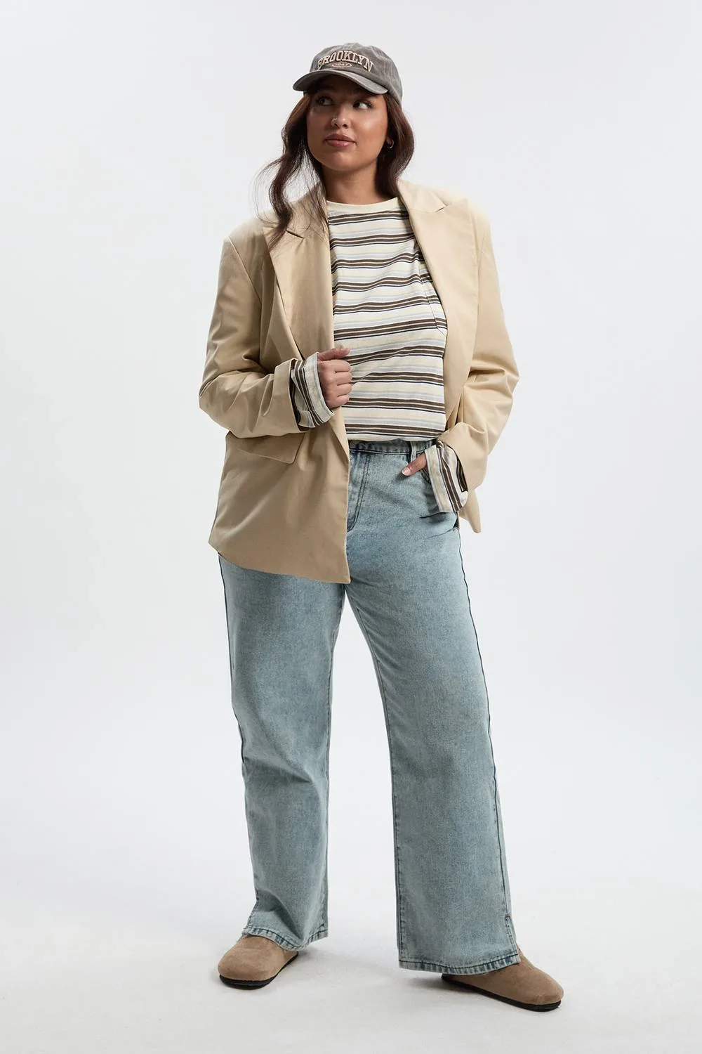 Basics Split Hem Straight Leg Jeans by boohoo