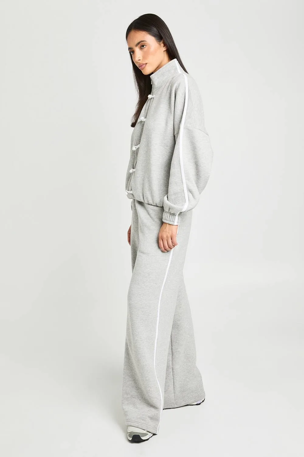 Side Piping Straight Leg Jogger Pants - Polyurethane by boohoo