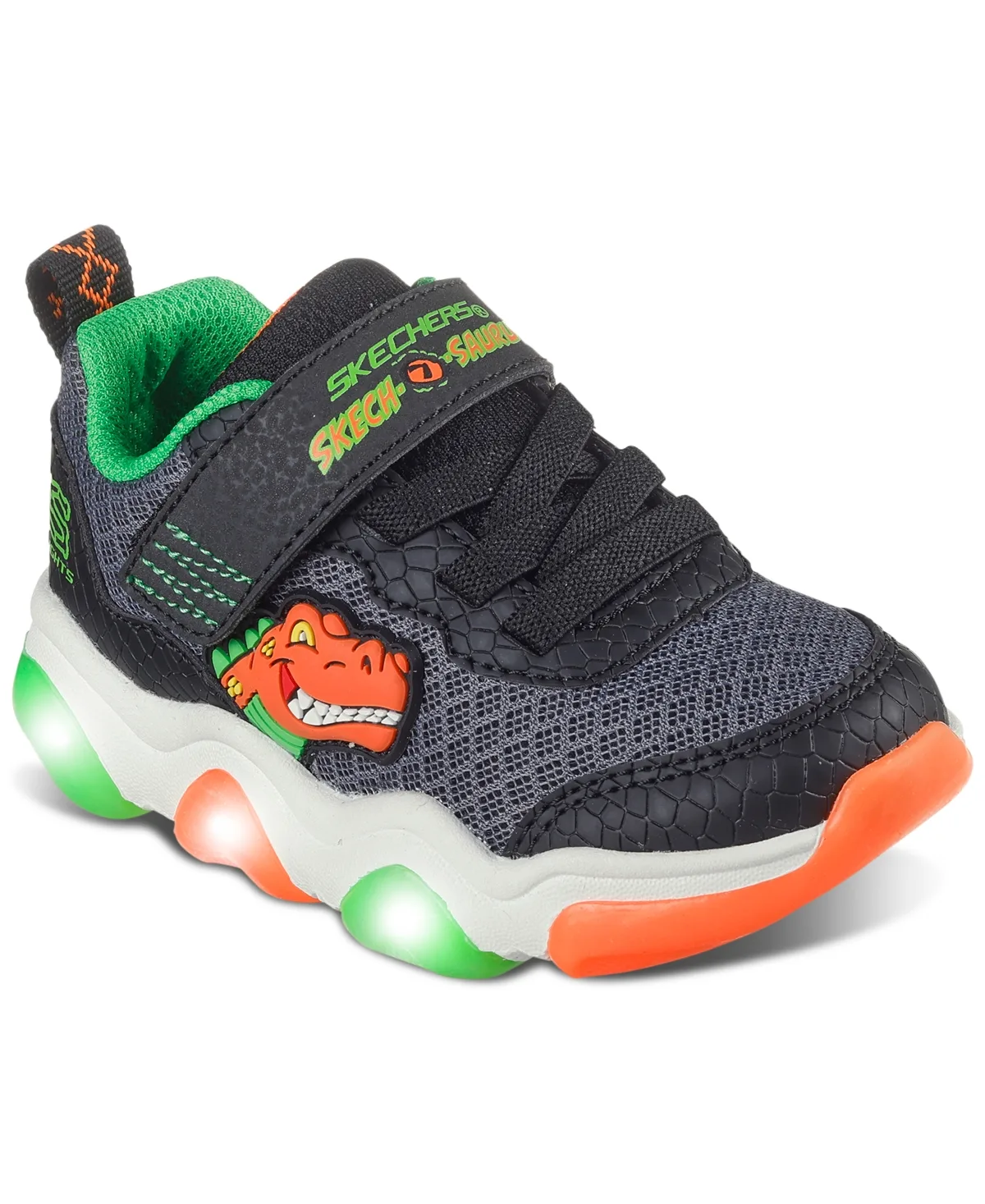 Mighty Glow 2.0 - Dino Bolt Light-Up Fastening Strap Casual Sneakers by Skechers