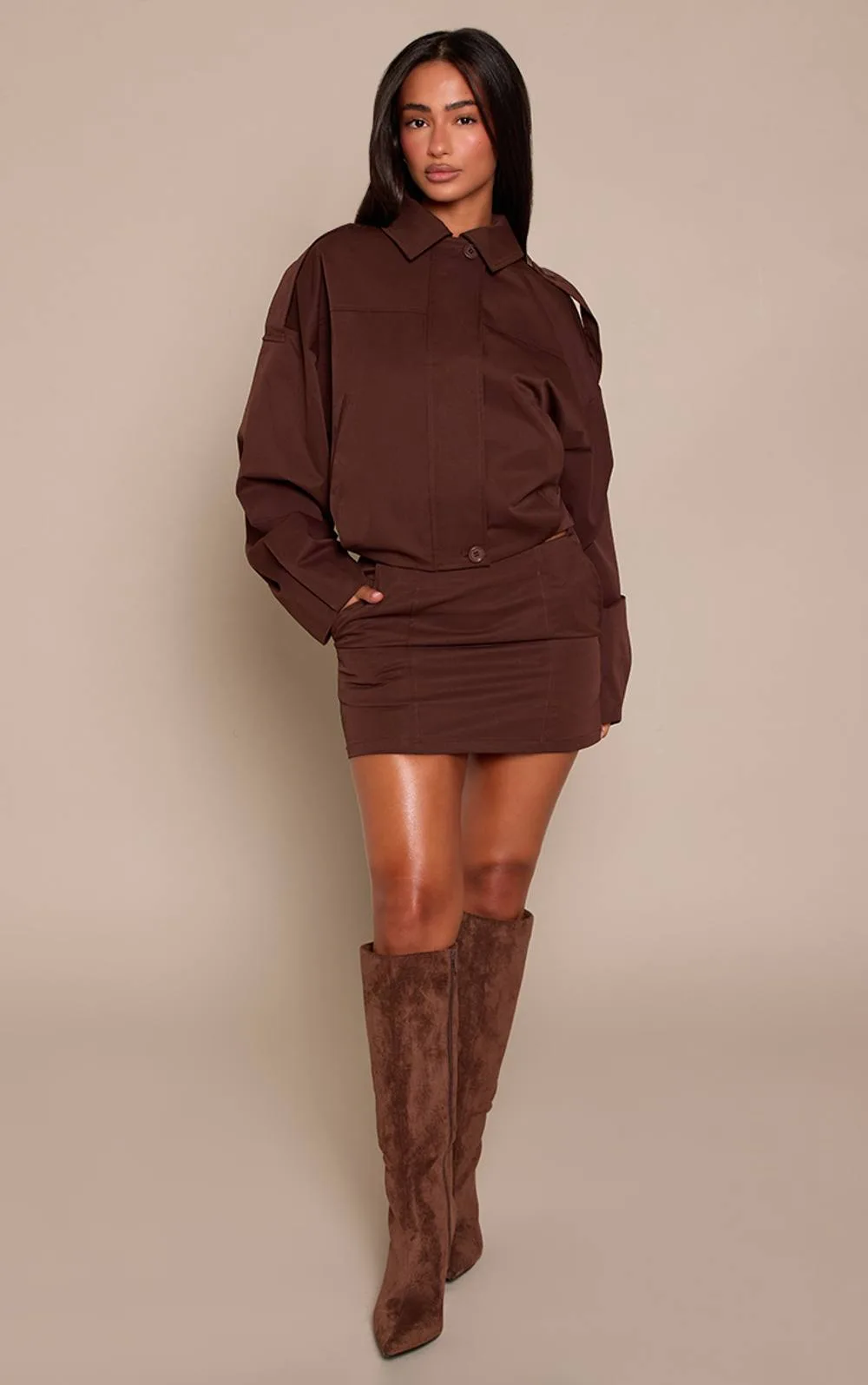 Seam Detail Tailored Mini Skirt Co-Ord