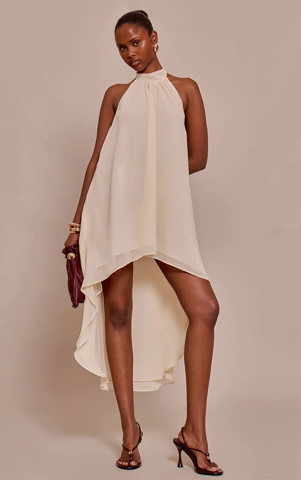 Chiffon High Neck Smock Dress by PrettyLittleThing