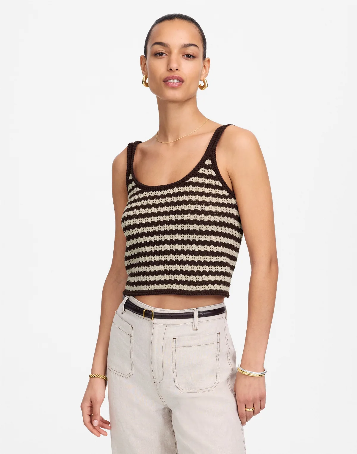 Crochet Sweater Tank in Stripe by MW