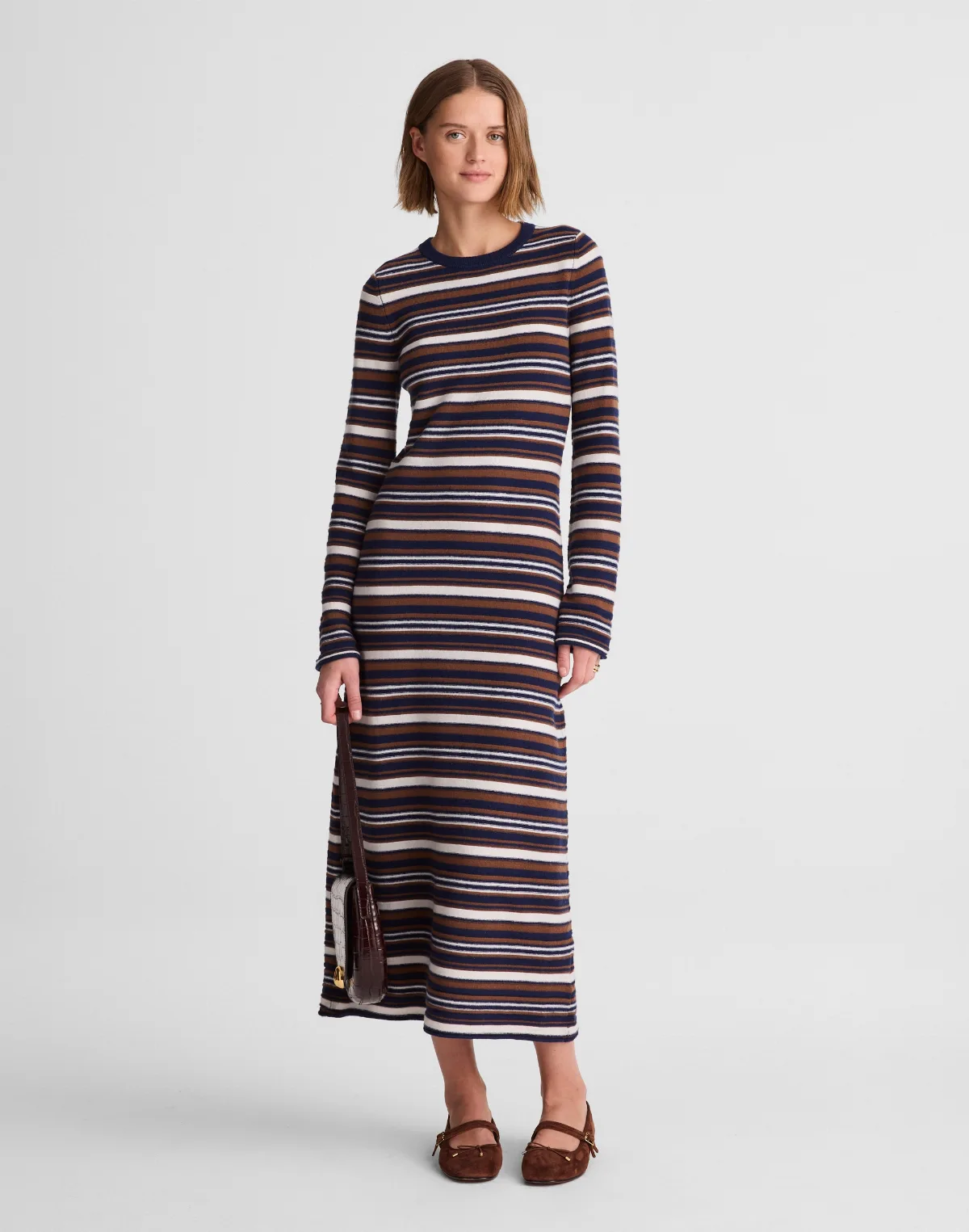 Crewneck Sweater Maxi Dress in Merino Wool