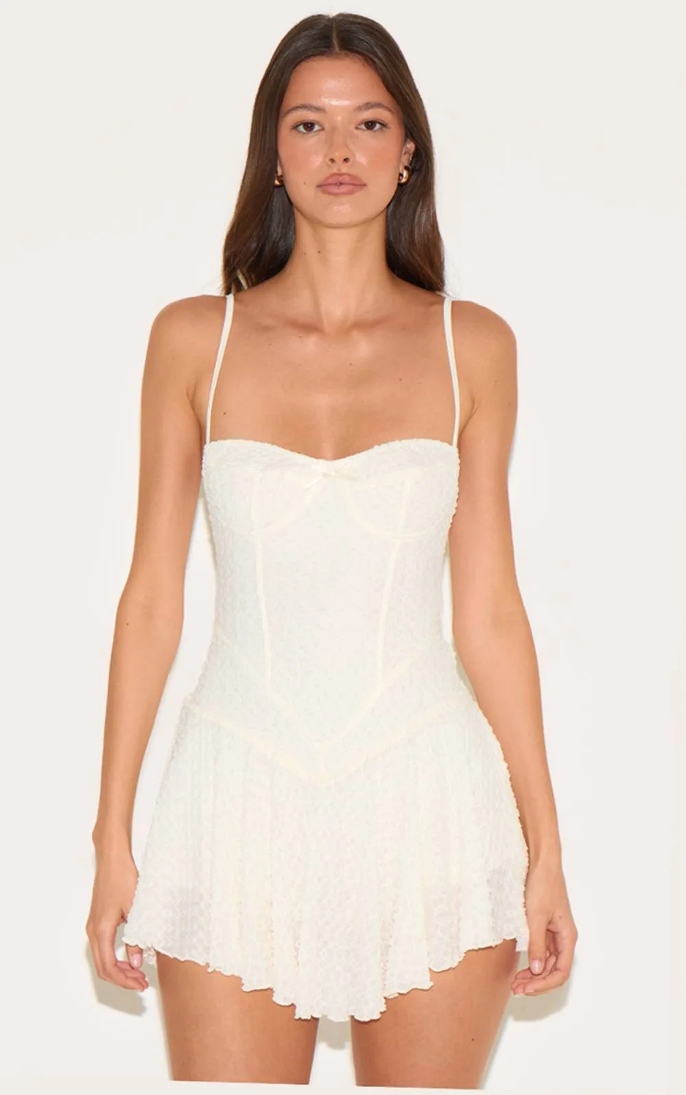 Textured Lace Strappy Skort Floaty Playsuit
