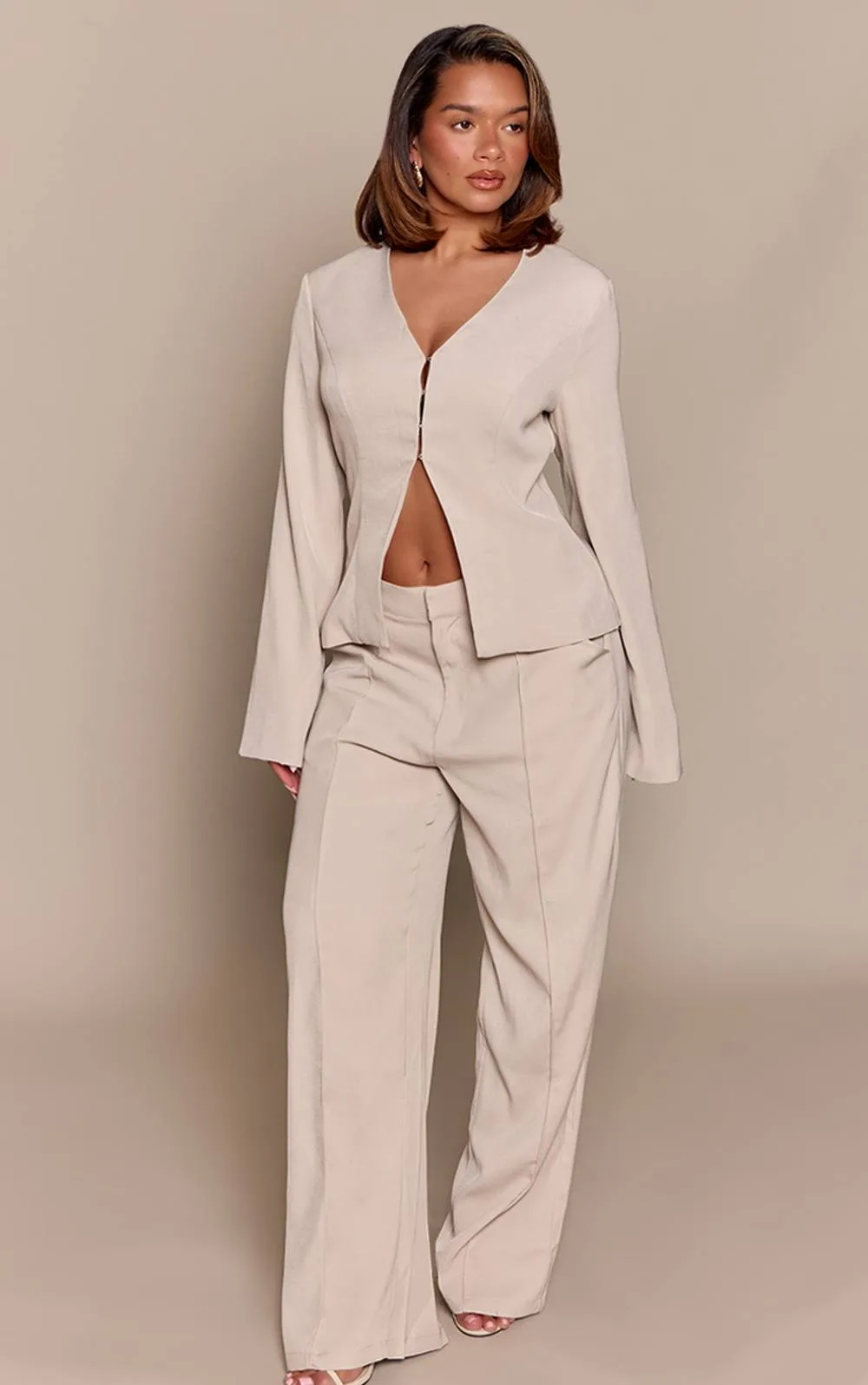 Shape Seam Detail Wide Leg Trousers Co-Ord by PrettyLittleThing