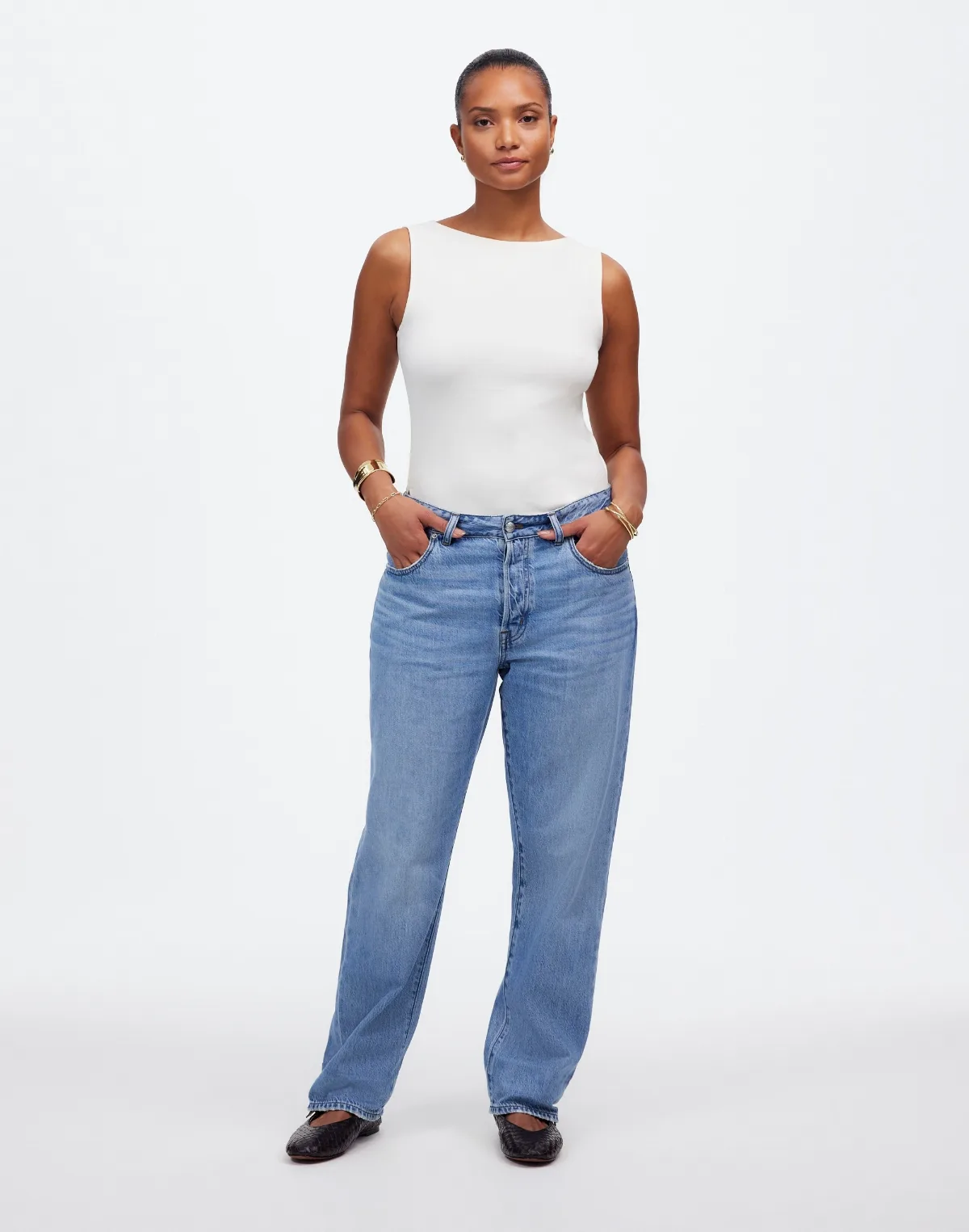 The Petite Curvy Dean Easy Straight Jean In by MW