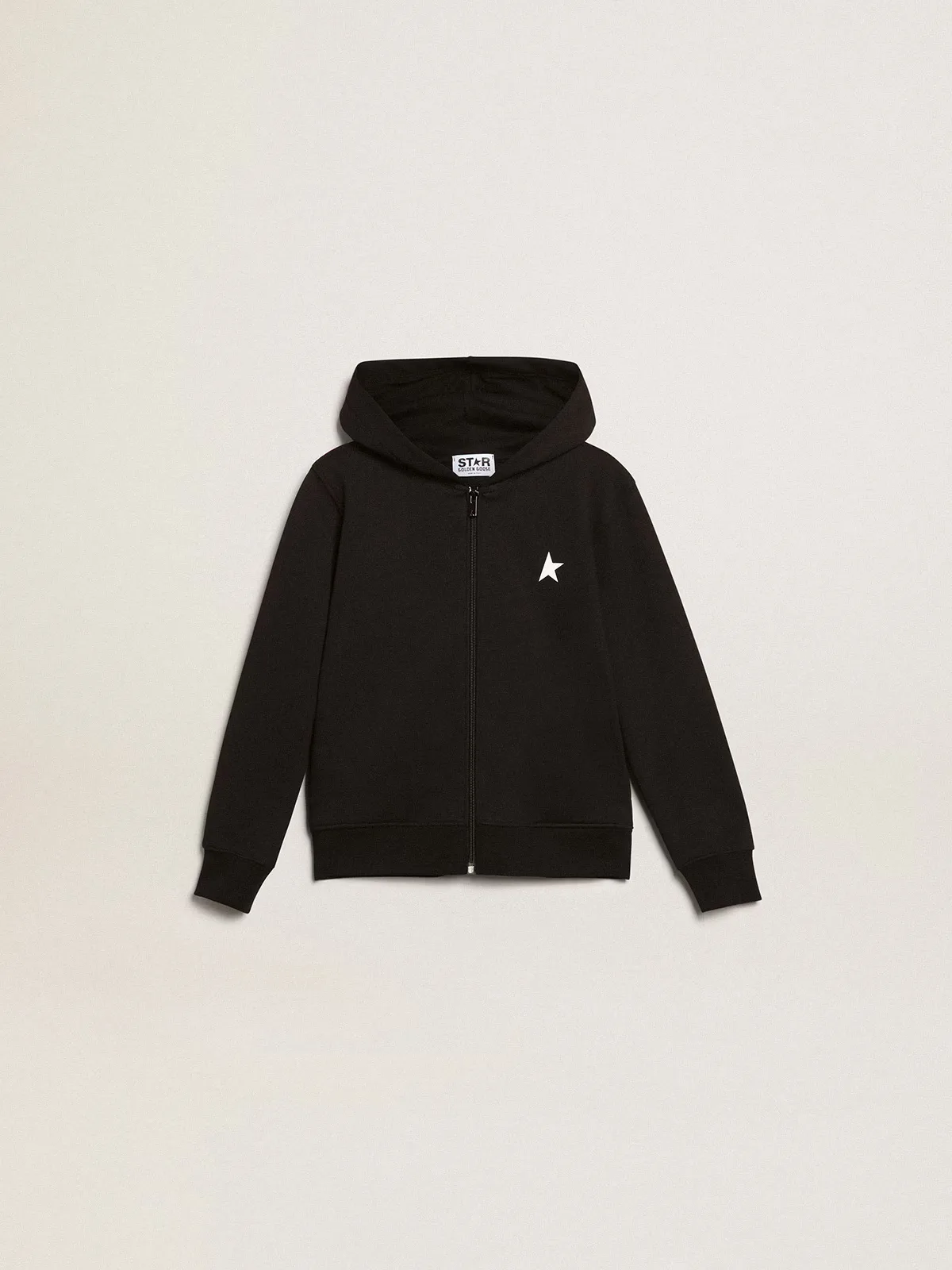 Hooded Sweatshirt with Contrasting White Star and Logo by Golden Goose