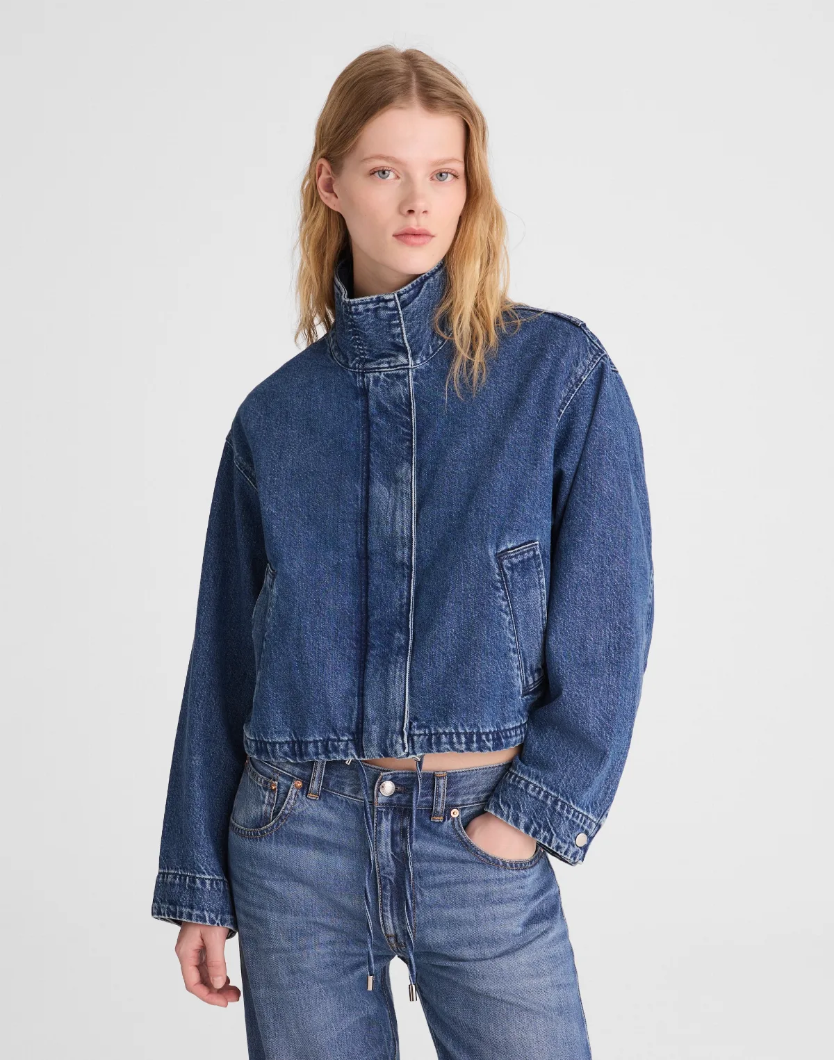 Denim Crop Field Jacket by MW
