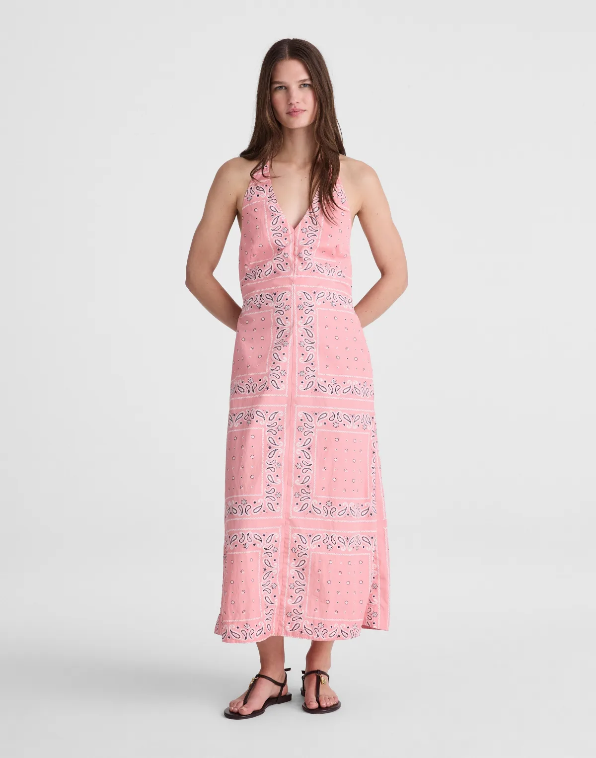 Madewell x Shopbop Smocked Halter Midi Dress by MW