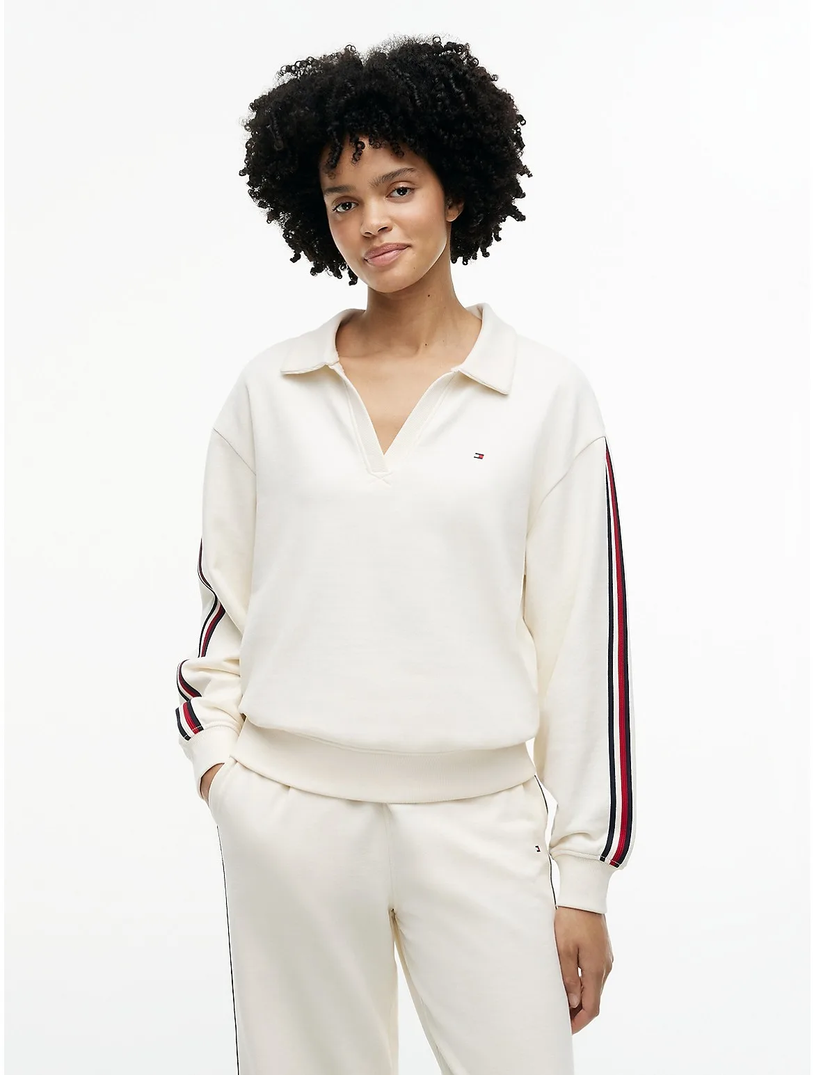 Signature Stripe Terry Sleep Pullover by Tommy Hilfiger