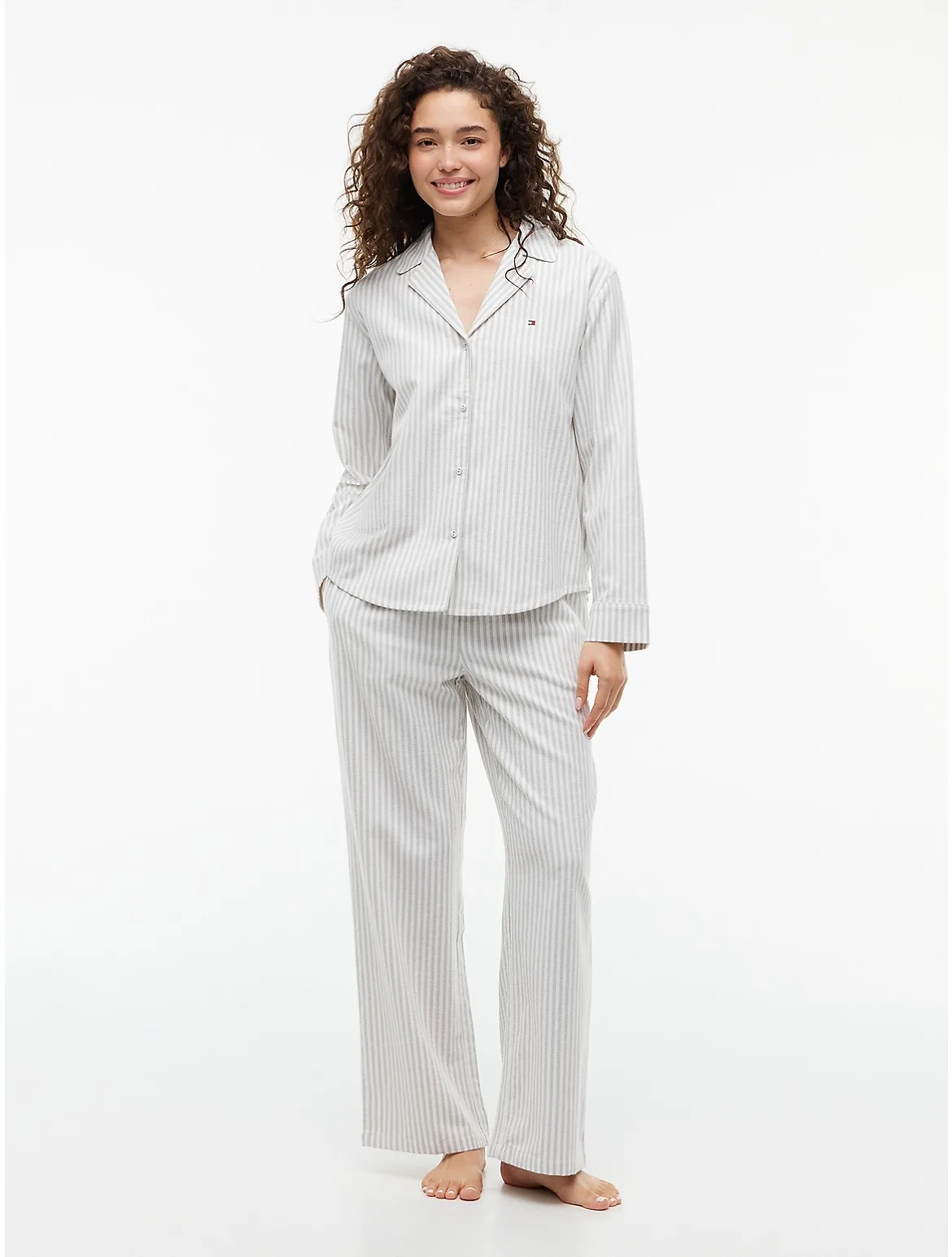 Striped Flannel Shirt & Pant Sleep Set