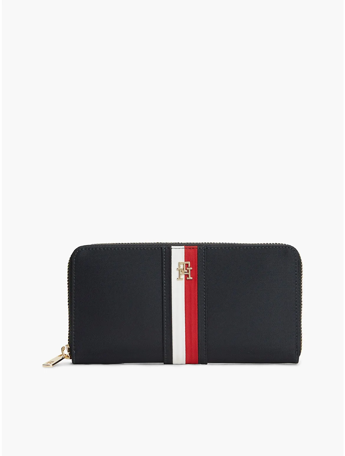 Signature Stripe Large Zip Wallet by Tommy Hilfiger