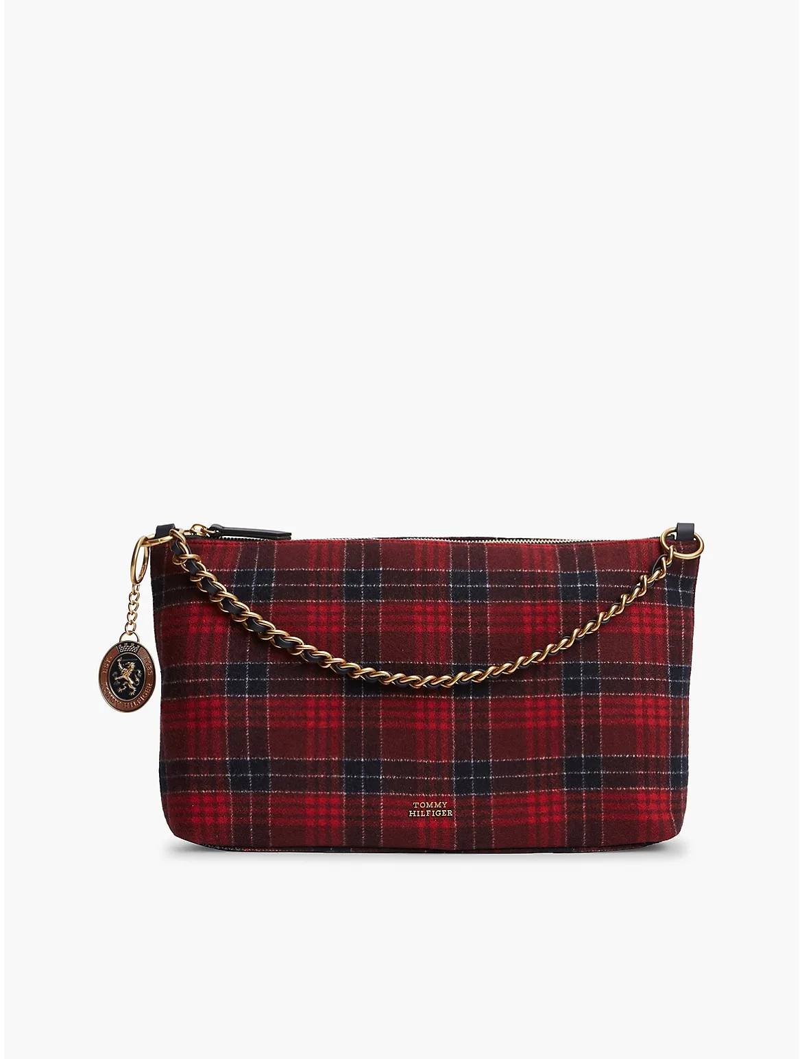 Plaid Melton Wool-Blend Mini Bag