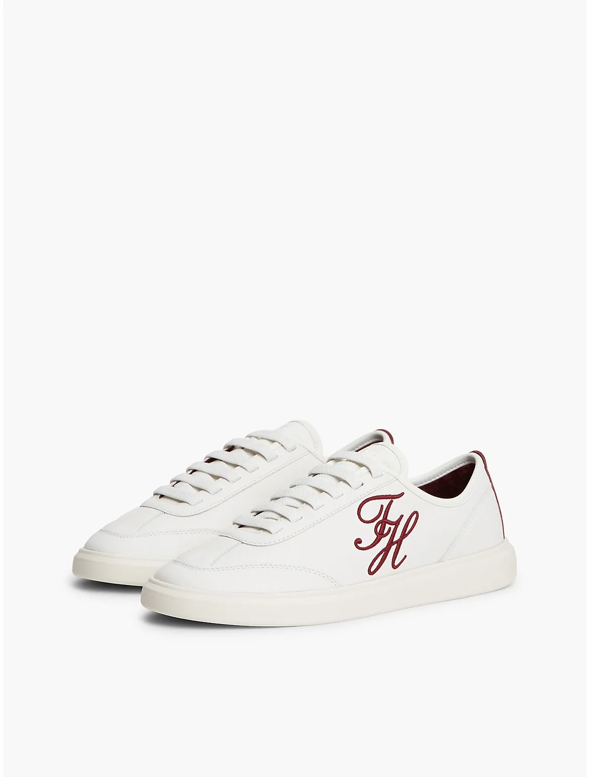 Script Monogram Leather Court Sneaker by Tommy Hilfiger