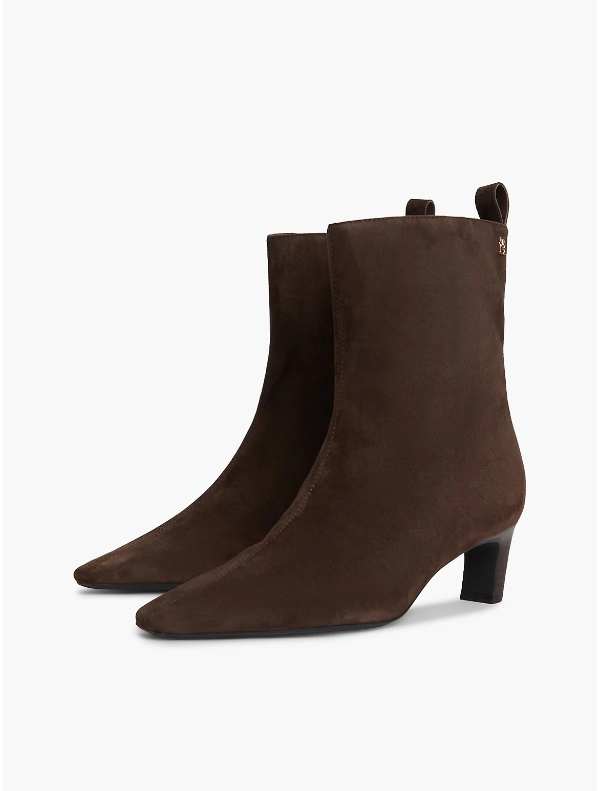 Suede Kitten-Heel Ankle Boot