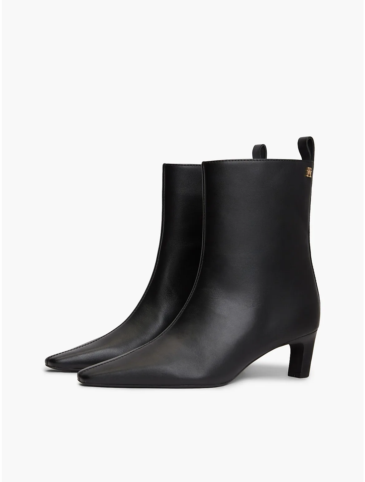 Leather Kitten-Heel Ankle Boot