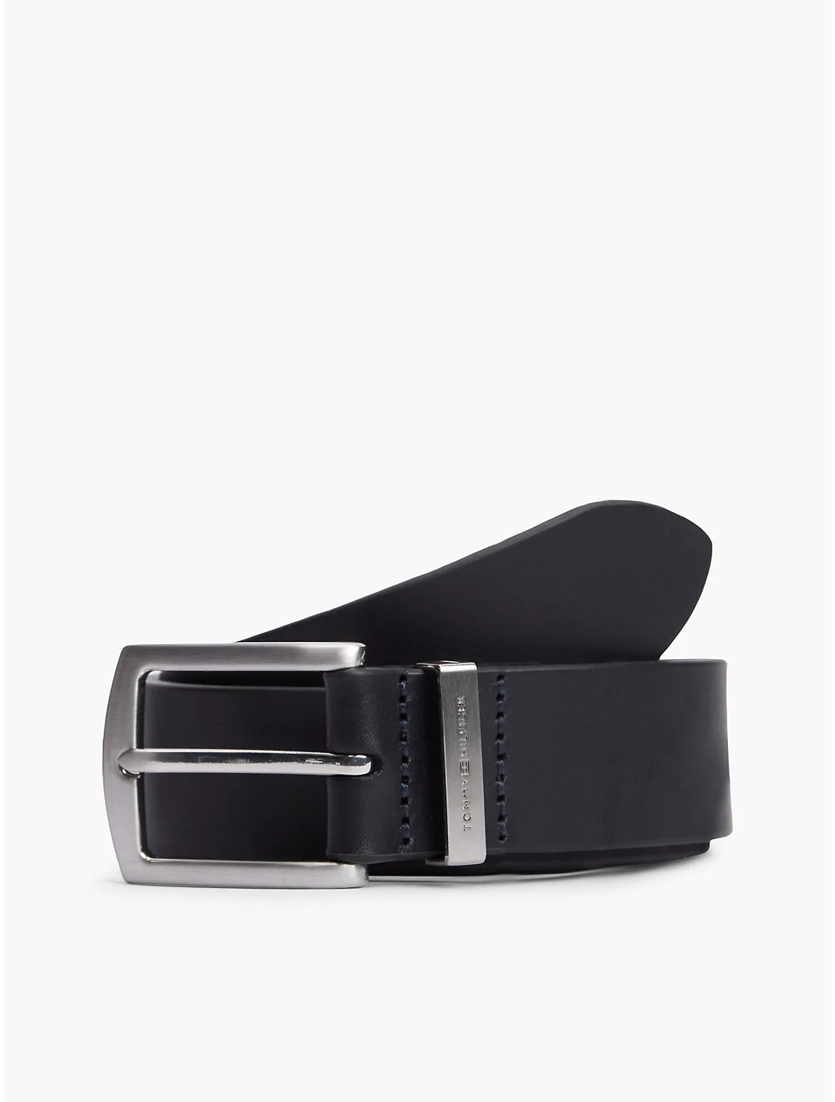 Square Buckle Smooth Leather Belt by Tommy Hilfiger